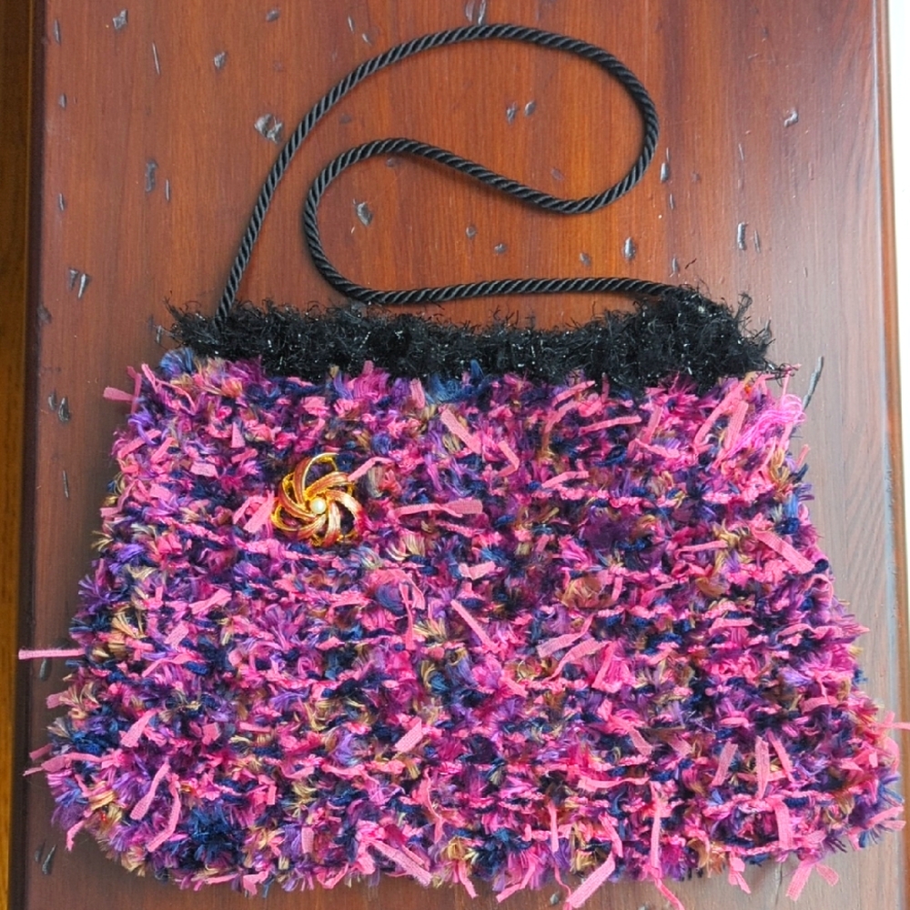 Vintage Pink Purple Colorful Textured Women's Bag